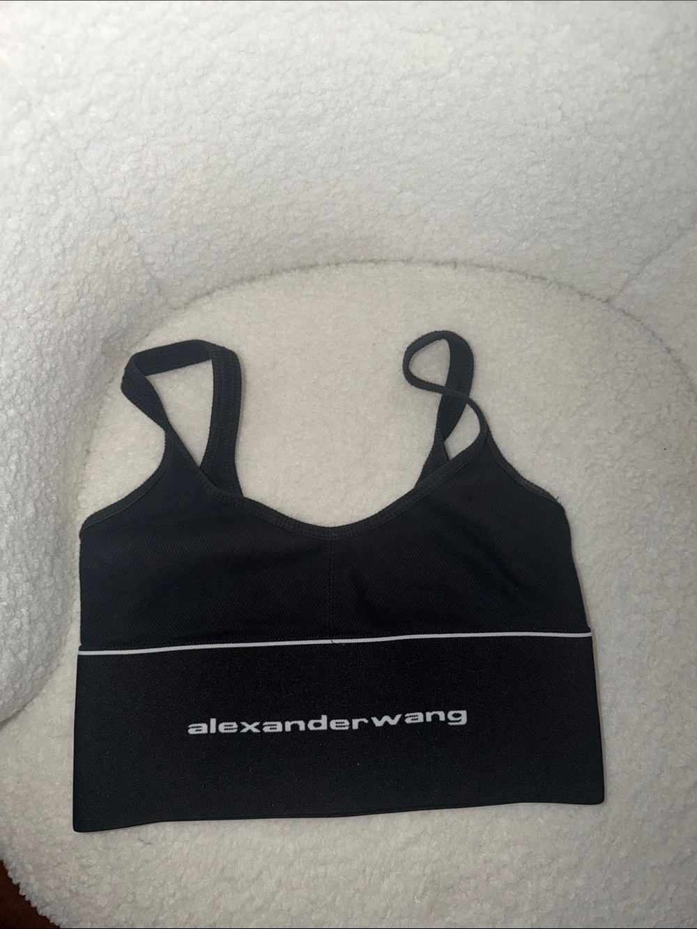 Alexander Wang Black Logo Sports Bra XS